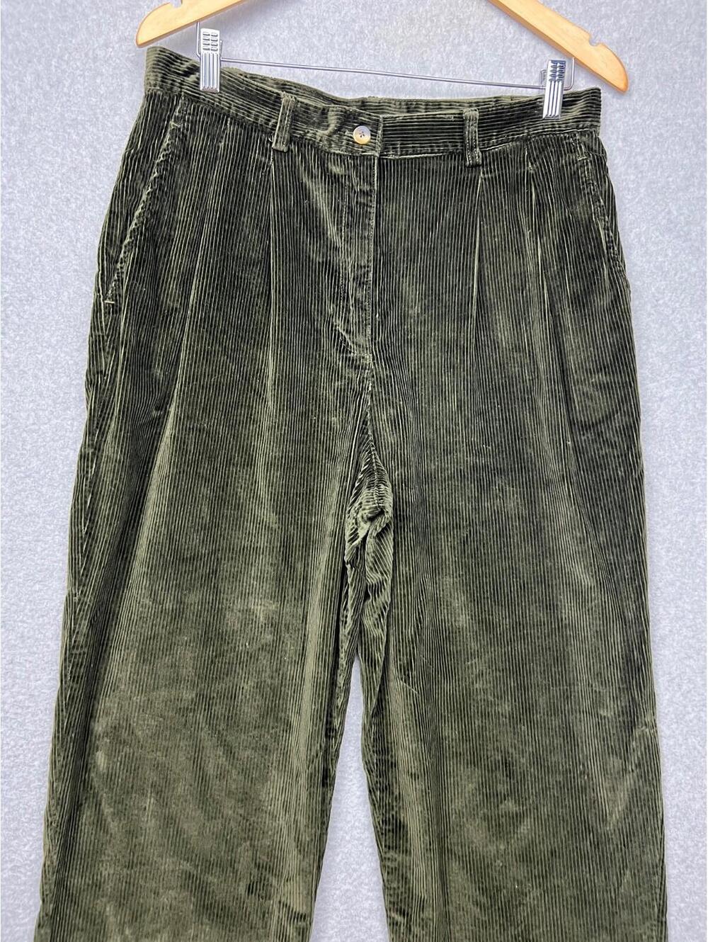 Vintage Jones New York Corduroy Pleated Straight Leg High Rise Pants Womens 14 - Picture 3 of 11